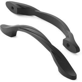 Cauldham 10 Pack Solid Braided Kitchen Cabinet Pulls Handles (5" Hole Centers) - Drawer/Door Hardware - Style M260 - Matte Black