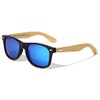 Polarized Color Mirror Wood Classic Square Frame Frontal & Temple