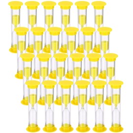 2 Minute Sand Timer, Acrylic Covered Hourglass Count Down Sand Clock Timer for Classroom, Games, Brushing Teeth, Exercising, Yellow (Pack of 24)