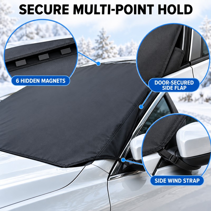 Universal Magnetic Windshield Snow Cover, 83 x 49 Inch Anti-Frost