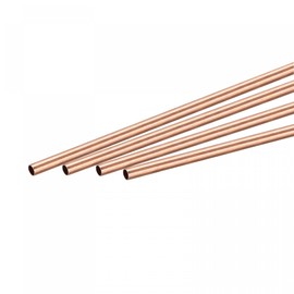 sourcing map Copper Round Tube 3.5mm OD 0.25mm Wall Thickness 200mm Length Pipe Tubing 4 Pcs