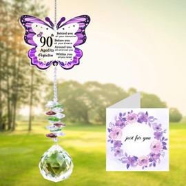 90th Birthday Gifts for Women, Butterfly Acrylic Crystal Suncatcher, 90th Gift Decorations for Women, 1935 90 Years Old Happy Birthday Gifts for Mum, Grandma, Sister, Wife, Friends