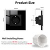 JIMEIDA 2 Pack Socket Glass Black Flush-Mounted Schuko Sockets Protective