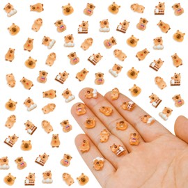 100 Pieces Tiny Capybara for Dollhouse Miniatures Resin Animals for Crafts Mini Capybara for Fairy Garden Micro Landscaping Decoration
