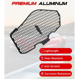 NUBEHONE Black Aluminum C8 Side Intake Grille Guard Mesh Fit for Corvette C8 Stingray Z51 2020-2025 2PCS Side Intake Grille Guard Set Front Bumper Grille Grill Cover