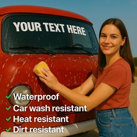 Windshield Sticker and Custom Car Decal - Includes Windshield Decal and Custom Car Sticker - Durable Vinyl for Front Window Use on All Car Models