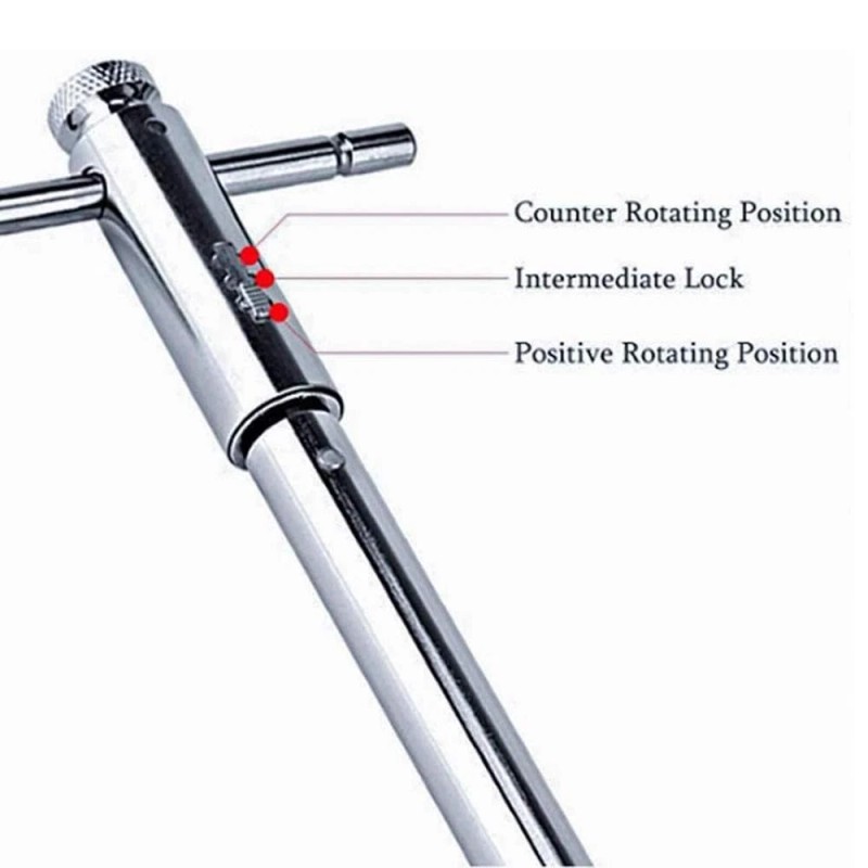 Qisf Ratchet T-Handle Tap Wrench Set with 5 Titanium Taps