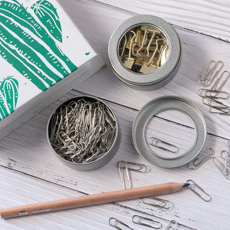 24Pcs Metal Tin Canisters with Transparent Lid Round Stainless Steel