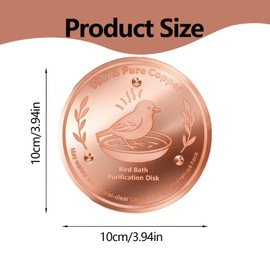 DOINEUFL Bird Bath Purification Disk - 99.9% Pure Copper Disk for Bird Bath Clean, 10CM Diameter Cleaning Disk for Birdbath Bowls, Universal Fit for All Seasons Outdoor Garden Supplies (1, Copper)