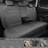 CAR PASS Piping Faux Leather Car Seat Cover Full Set,Grey