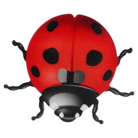 Beavorty Ladybug Wall Decor Outdoor Garden Ornament Vibrant Metal Sculpture for Indoor Outdoor Spaces Present for Garden Lovers Bright Hand-Painted Design