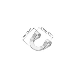 PATIKIL Fishing Spinner Clevis 4.4mm/0.17", 100Pcs Easy Spin U-Shaped Brass Links for Lure Fishing Spoon Spinnerbait Inline Parts Accessory, Silver Tone