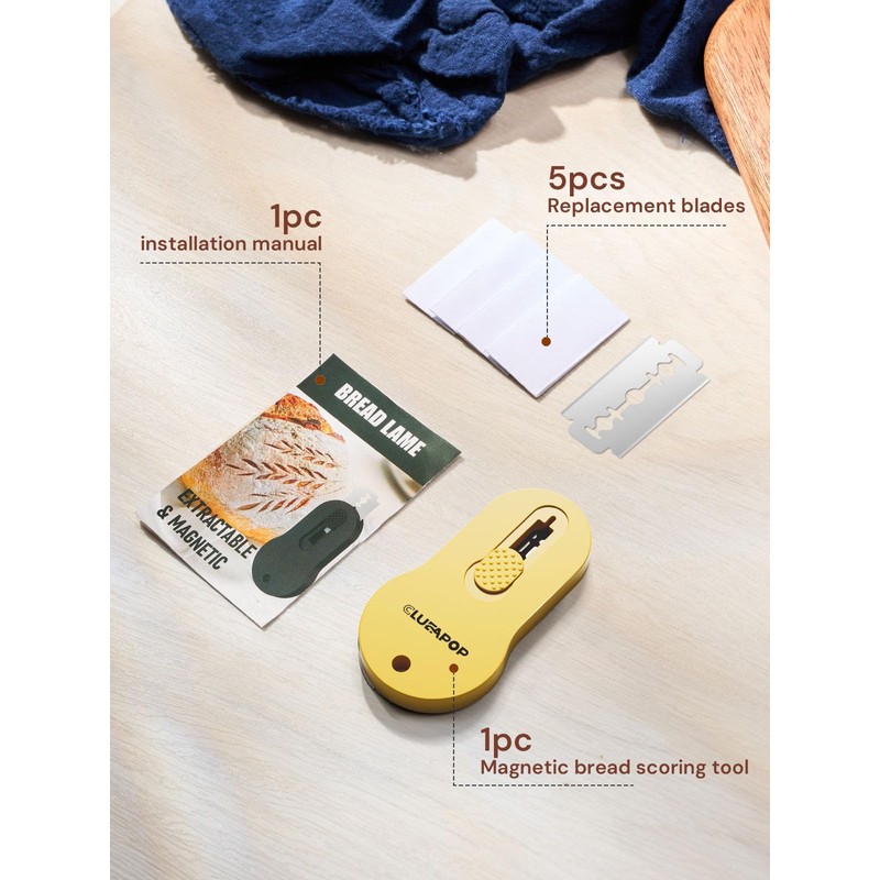 CLUEAPOP Bread Lame Sourdough Scoring Tool Extractable & Magnetic -