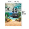 YWENBO Pirate Party Backdrop for Photography Pirate Ship Treasure Beach