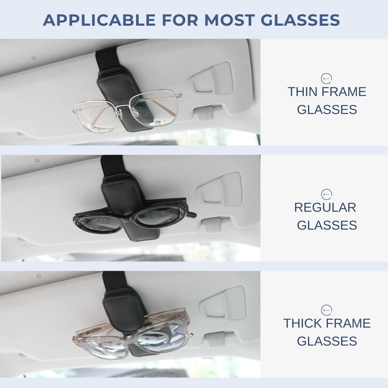Ompellus Magnetic Sunglasses Holder for Car Sun Visor, Double Position