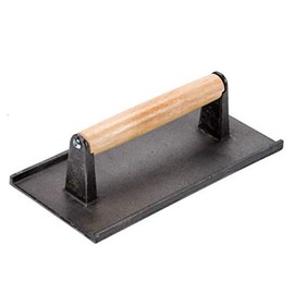 AME D'ESSENCE (6-PCS) Cast Iron Steak Weight Commercial Grade Heavy Burger Press Great for Hamburger or Panini Iron Press Large Size 9 x 5