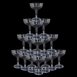 KYAPCK 30 Pcs 5oz Plastic Champagne Coupe Glasses