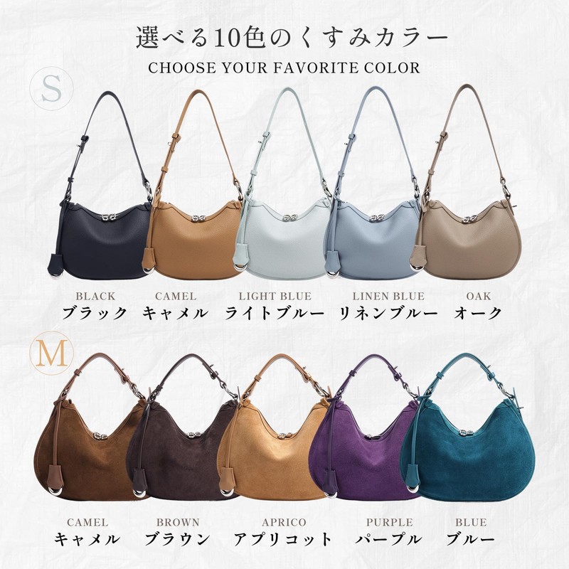 ArtsEye Women's Genuine Leather Shoulder Bag, 3-Way, Lightweight, Freestanding, For