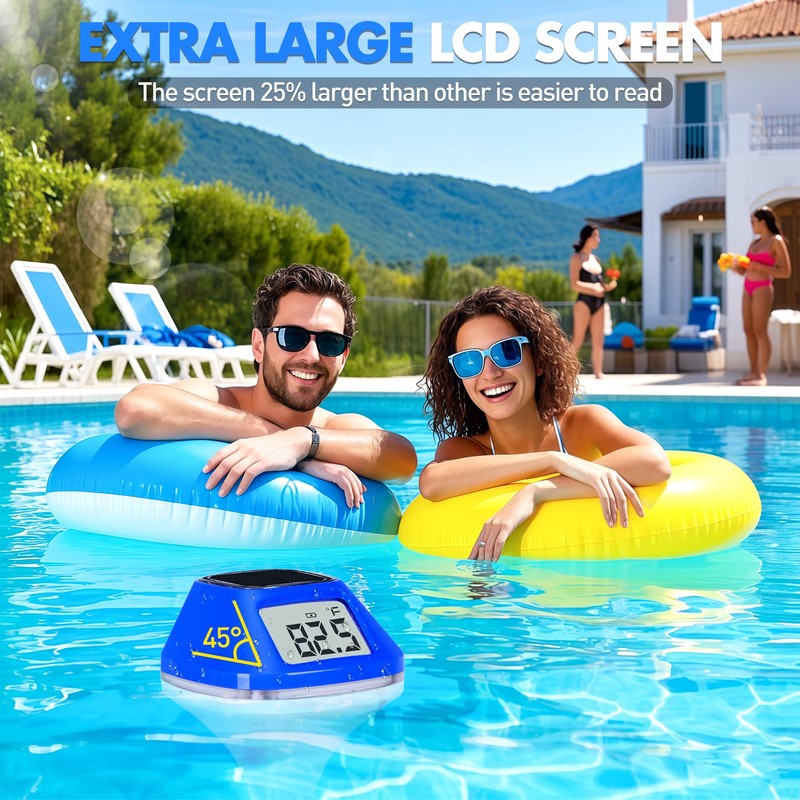 DeeprBlu New Iteration Solar Digital Pool Thermometer with Rope, Easy
