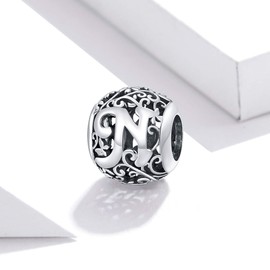 Qings Letter Bead 925 Silver - Vintage Bead Charms, Beads 925 Sterling Silver, Charm Letter Silver, 925 sterling silver, Cubic Zirconia