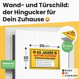 DankeDir! Oldtimer 45 Jahre schonend behandeln - Sign 30 x 20 cm - 45th Birthday Men 45s Gift Boyfriend Birthday Gift Idea Party Decoration Birthday Decoration