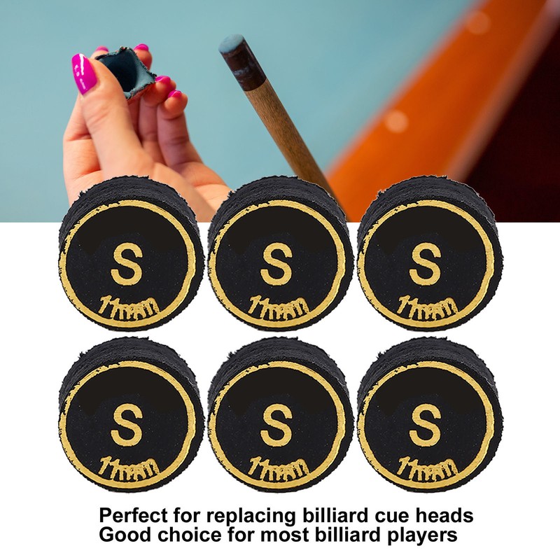 6PCS Billiard Cue Tips PU Multiple Layer Pool Cue Tips