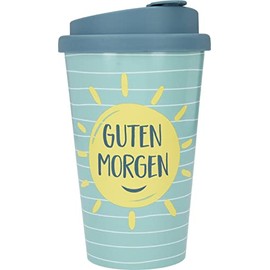 Depesche 2180-050 - To Go Plastic Cup with Saying 350 ml Reusable Good Morning