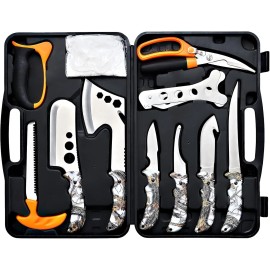 Hunting Deer Knife Set Field Dressing Kit Portable Butcher Game Processor Set