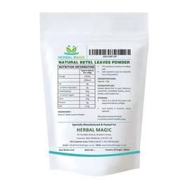 Herbal Magic's Pure & Natural Betel Leaf Powder (Paan) Natural Dried Powder for Super Smoothie, Shake, Juice -Whole Leaves Used - Free from Fillers & Preservatives - 100g