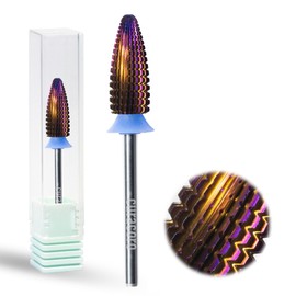 Curacoro Nail Drill Bits 3/32'' - Typhoon Bits, 2 Way, Carbide Bit (Medium) for Professional Finish, Fast Remove, Refine & Smooth Acrylic or Gel Nails, Precise & Easy Control, Nail Art Salon & Home