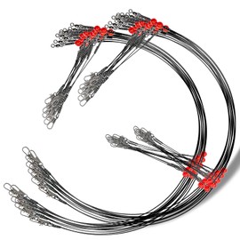 YOTO 12/24 piezas de alambre de pesca de acero inoxidable, aparejos de pesca giratorios, abalorio de conexión de aparejos o anzuelos, alambre de pesca