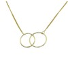 To My Sister Message Card, Gold Linked Double Circles Necklace,