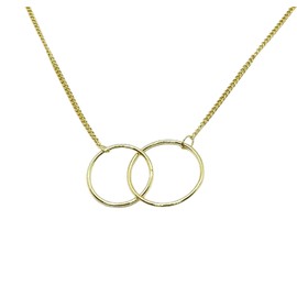 To My Sister Message Card, Gold Linked Double Circles Necklace, Side by Side or Miles Apart (Box) Miss Fit Boutique