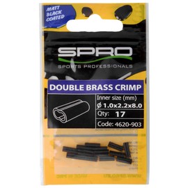 Spro Matt Black Double Brass Crimp – 17 Clamping Sleeves for Mono Leader Crimp Sleeve for Spinning Leader Diameter 0.7 mm x 1.5 mm / 6 mm Long