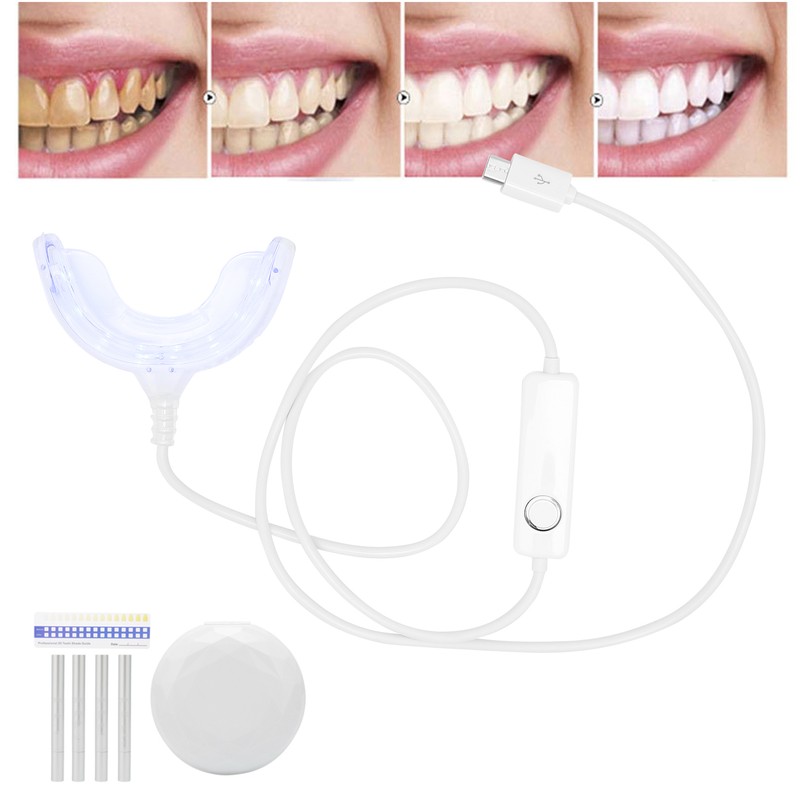 Teeth Whitening Device Soft Silicone Blue Light Timing Dental Teeth