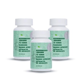 AG PERSEA PACK 3 Frascos 60 Cápsulas Cu a base de té verde con jengibre, extracto de aguacate, ingredientes naturales (3)                             