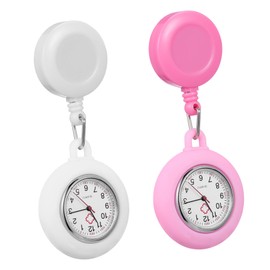 BESPORTBLE 2pcs Nurse Pocket Watch Retractable Clip Ergonomic Design Lightweight Sleeve for Nurses Doctors and Students Convenient and Durable Random Color
