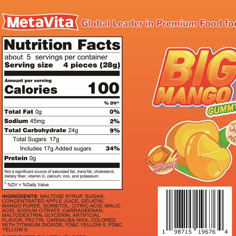 MetaVita Big Mango Gummy - Big Pack - 10oz -