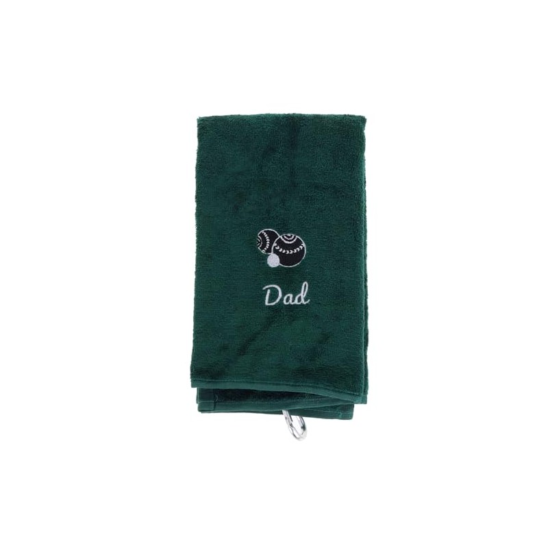 Always Looking Good Embroidered Dark Green Lawn Bowls Towel for