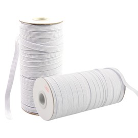 BOKFJBP Elastico da 9 mm, 50 m, colore bianco, 9 mm di larghezza, per cucito e casa, per pantaloni, fai da te, tessuti per cucire