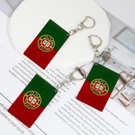 Llavero de bandera de Portugal, cadenas acrílicas en forma de D, banderas portuguesas, llaveros para hombres y mujeres, llavero de coche estilo para decoración (3 piezas), Varios colores, 2 x