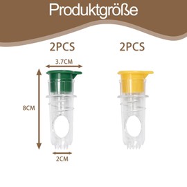 Pack of 4 Lemon Squeezer with Screw Cap, Lemon Squeezer Manual Juicer, Lemon Juicer, Easy to Use, Suitable for Juice Drinks (Green and Yellow)