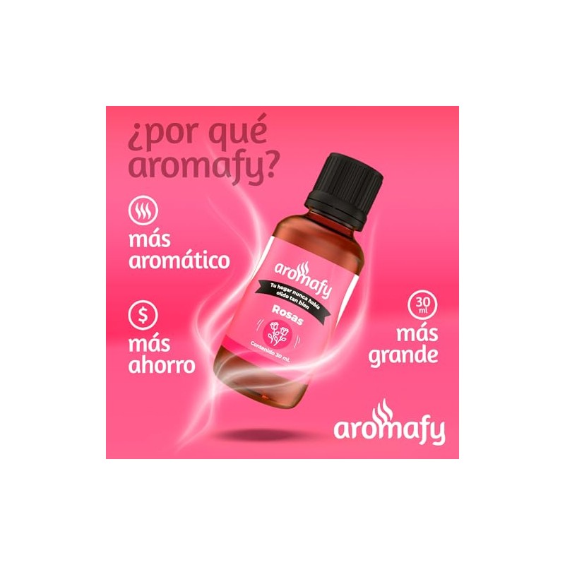 AROMAFY Kit de 3 Esencias para difusor y Aromaterapia (Rosas,