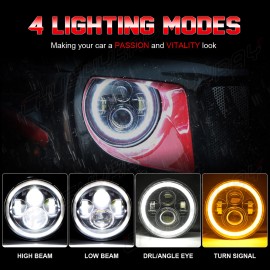 CHUSYYRAY Pair 7" Inch LED car Headlight Parts round HI/LO Beam fit Chevy Pickup Truck3100