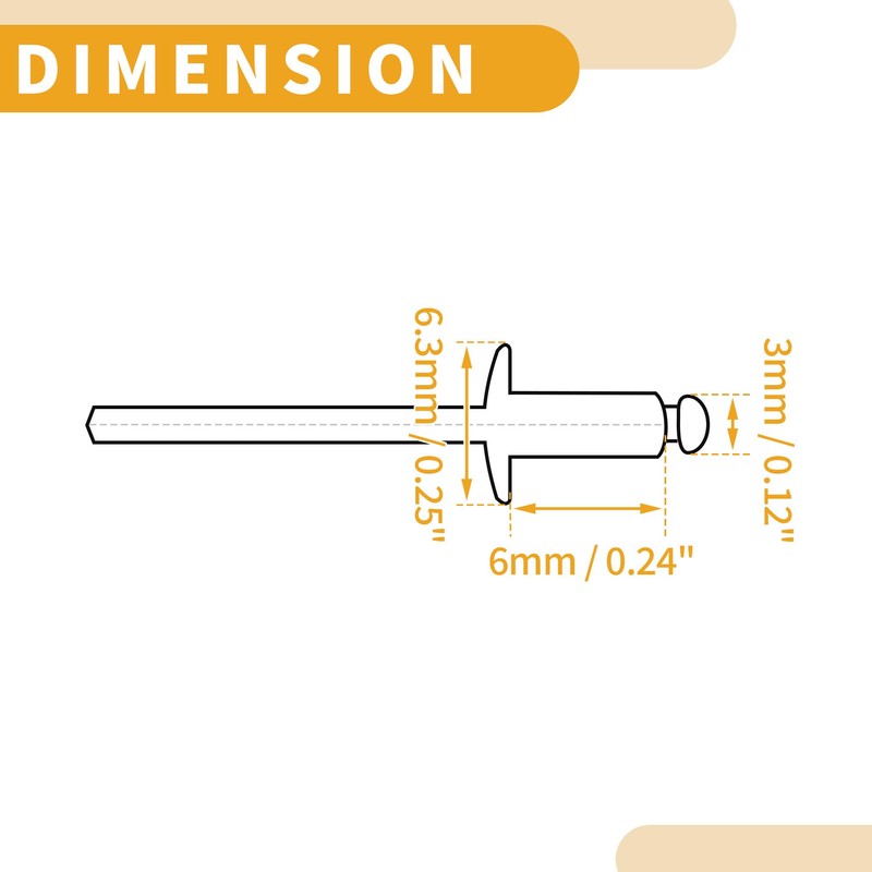 Partuto 50 Pcs Dome Head Large Flange Blind Rivets Aluminum