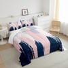 Feelyou Pink Navy Blue Graffiti Comforter Set for Girls Boys