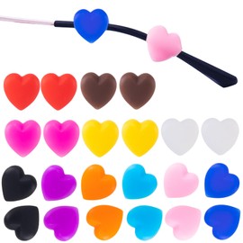 Lekgavd 11 Pairs Eyeglasses Ear Grips, Colorful Heart Silicone Glasses Retainers, Reusable Anti-Slip Eyeglasses Stopper for Ear Hooks, Sunglasses Holders for Women Men Reading, Traveling