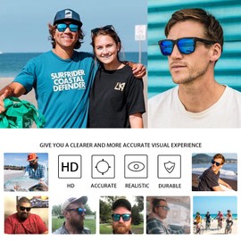 WISTON Polarized Sunglasses for Big Heads Men, Driving Travel UV Protection Sun Glasses W8030