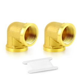 TAISHER 5 Pcs 90 Degree Barstock Street Elbow, 1/2 Inch BSP Female Pipe to 1/2 Inch BSP Female Brass Pipe Fitting, for Water Oill Air Gas