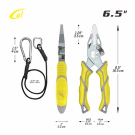 danco 6.5" Aluminum Plier, Yellow and Gray w Sheath Karl